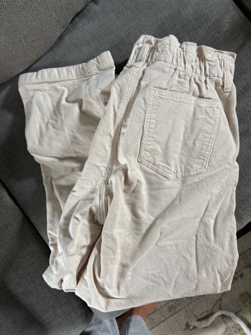 American Eagle Outfitters Cream Straight Leg Corduroy Pants